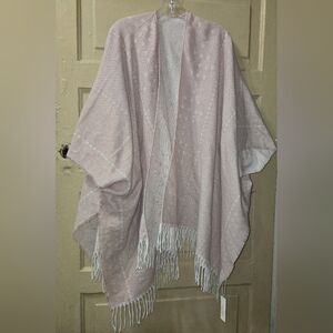 Gentle Fawn Oversized Pink Hermosa Reversible Fringe Shawl  Kimono NWT
